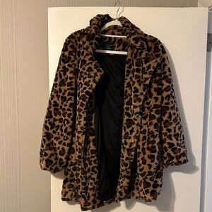 Cheetah print fur coat